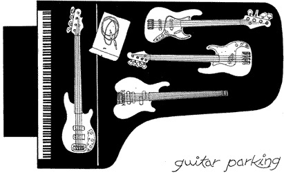 Guitar Parking - Drawing by Mary Thomas